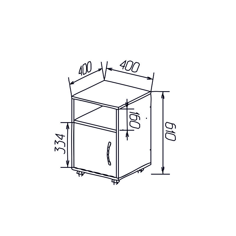 Тумба офісна RITA з роликами Білий Німфея Альба (121566)