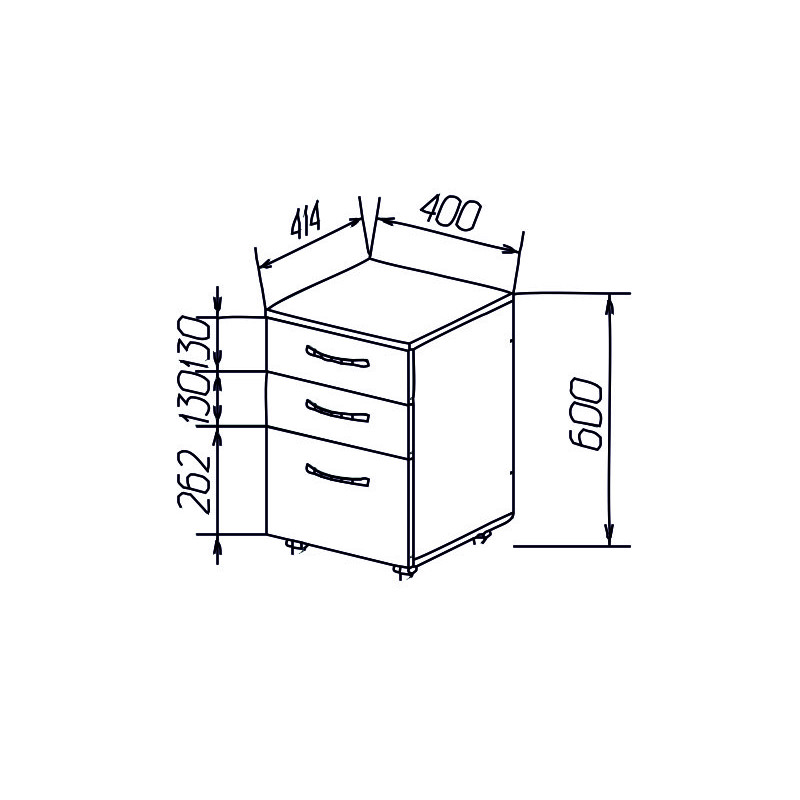 Тумба офісна KIRA з роликами Кантрі (121573)