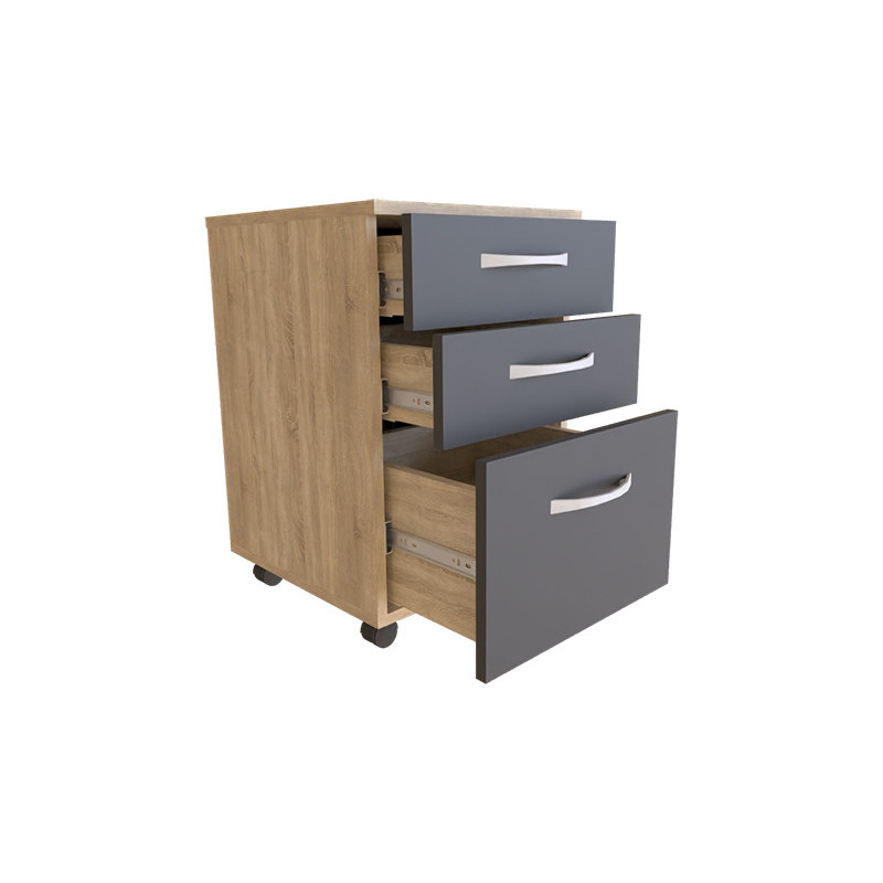 Тумба офісна KIRA з роликами Дуб Сонома/Графіт (121574)