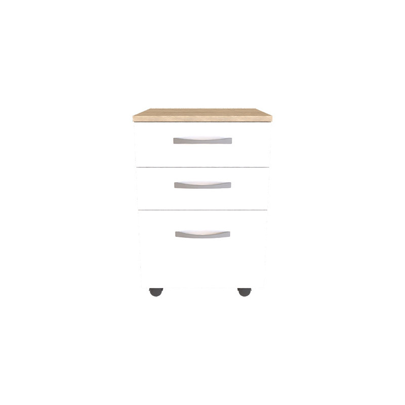 Тумба офісна KIRA з роликами Дуб Сонома/Білий Німфея Альба (121575)