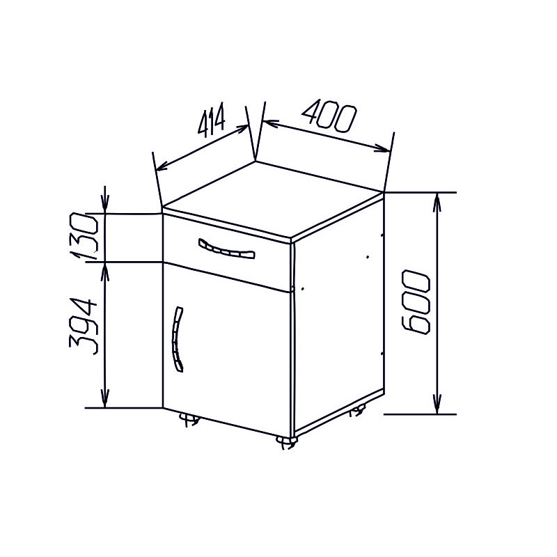 Тумба офісна IREN з роликами Дуб Cонома/Білий Німфея Альба (121580)