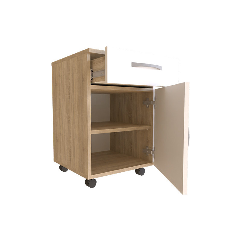 Тумба офісна IREN з роликами Дуб Cонома/Білий Німфея Альба (121580)