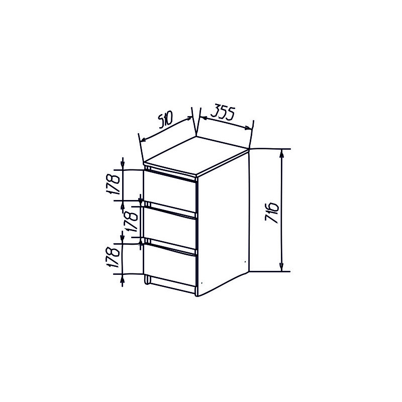 Тумба офісна EMMA Дуб Сонома/Білий Німфея Альба (122210)
