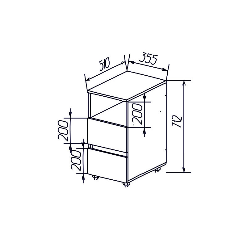 Тумба офісна ELLI  з роликами Дуб Сонома (122284)
