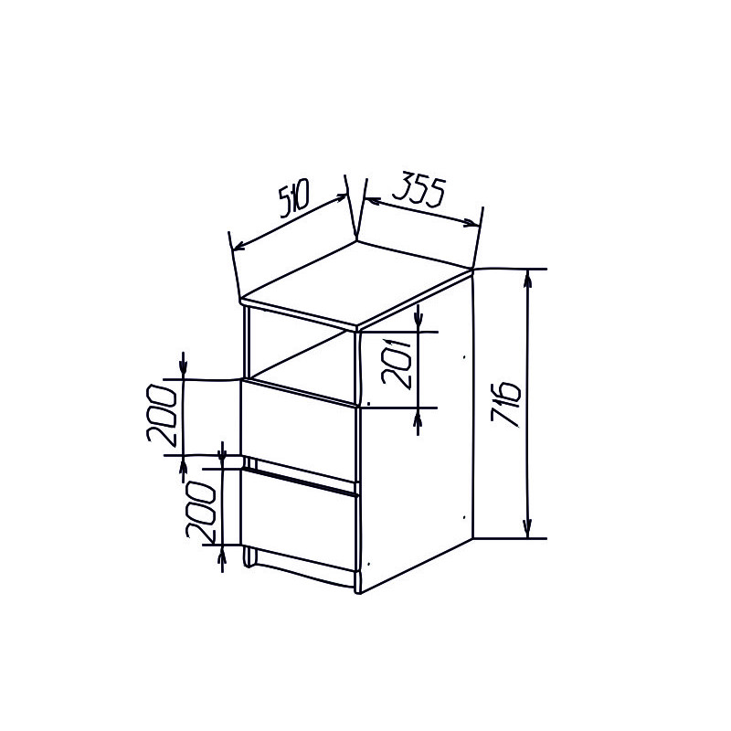 Тумба офісна ELLI Дуб Сонома/Білий Німфея Альба (122285)