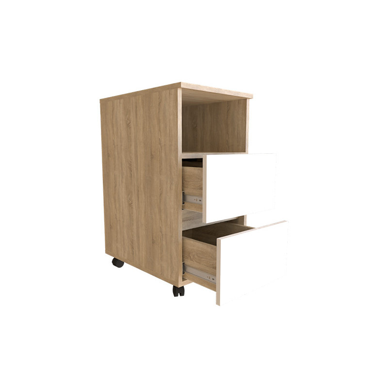 Тумба офісна ELLI з роликами Дуб Сонома/Білий Німфея Альба (122286)