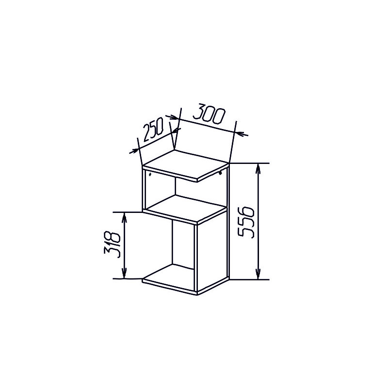 Тумба приліжкова універсальна LANA Дуб Крафт Сірий (125812)