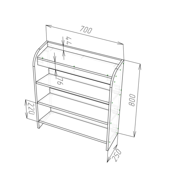 Тумба для взуття BRETTA Антрацит/Дуб Тахо (126321)