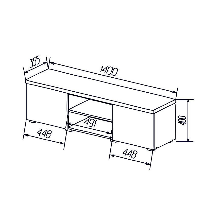 Тумба SARA Білий Німфея Альба/Дуб Сонома (121233)