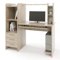 Стол компьютерный с надставкой Лира Дуб сонома (8370)