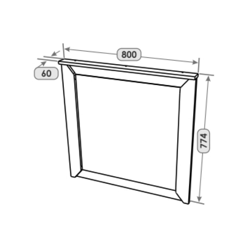 Lustro ścienne Nordic-800 80x6x77 cm Grafit + Złoty Dąb Craft (13256)