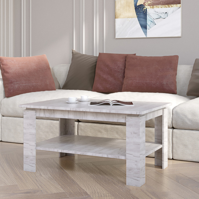 Стол журнальный Соната СЖ-910 для гостиной дуб крафт белый (8827)