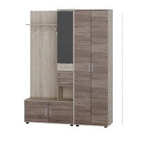 Прихожая Ривьера с распашным шкафом ШП-1 дуб сонома + трюфель (8648)