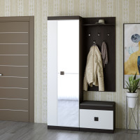 Прихожая Соната 3 (модульная - 3 элемента) венге темный + белый (9026)