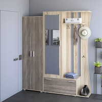 Прихожая Авео-2 с распашным шкафом ШП-1 сонома + трюфель (9046)