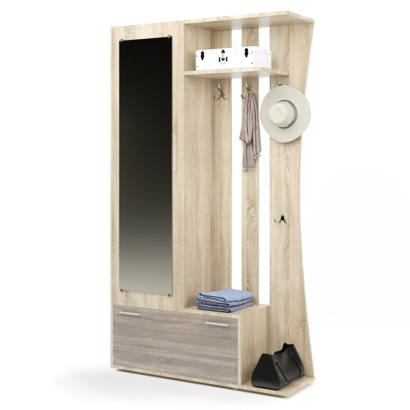 Прихожая с зеркалом Авео-2 сонома + трюфель (8650)