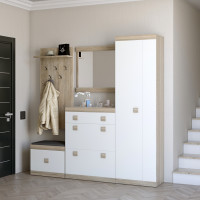 Прихожая Соната 1 (модульная - 5 элементов) дуб сонома + белый (8653)