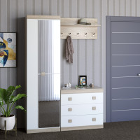 Прихожая Соната 4 (модульная - 4 элемента) дуб сонома + белый (8656)