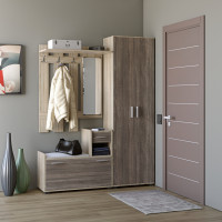 Прихожая Тандем с распашным шкафом ШП-1 и тумбой (правая) сонома + трюфель (8782)