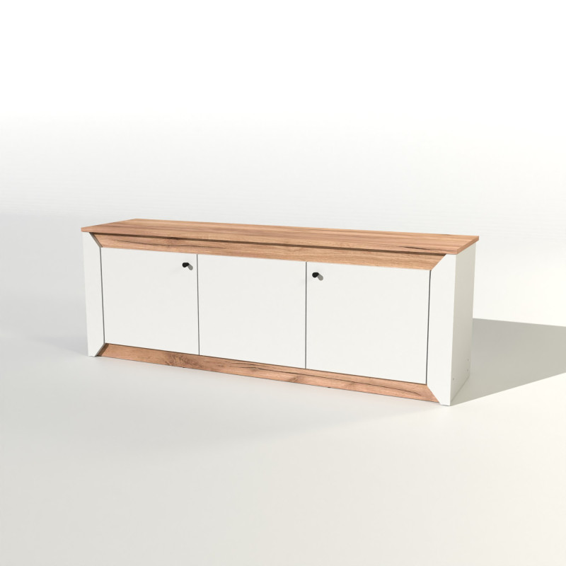Stojak pod telewizor Nordic TV-1500 Biały + Kraft złoty (13275)