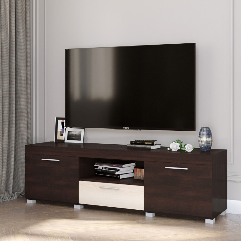 Тумба ТВ 1500 Британия 150х38х46 венге + дуб молочный (8430)