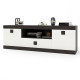 Stolik pod TV 1500 Sonata 150x38x50 ciemny wenge + biały (8434)