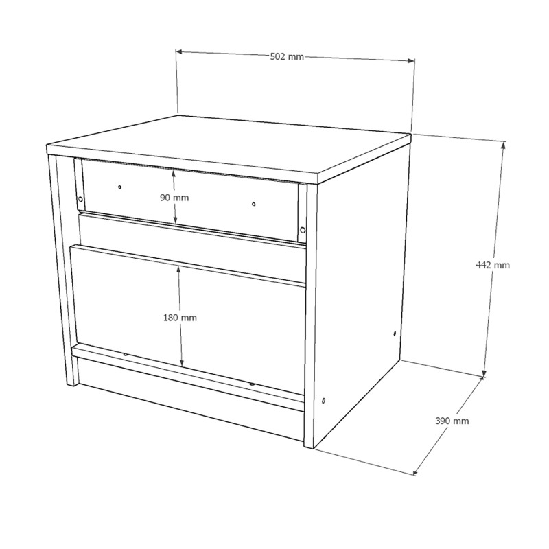Stolik nocny Style-500 50,2x39x44,2 cm Kaszmir/Beton (38064)