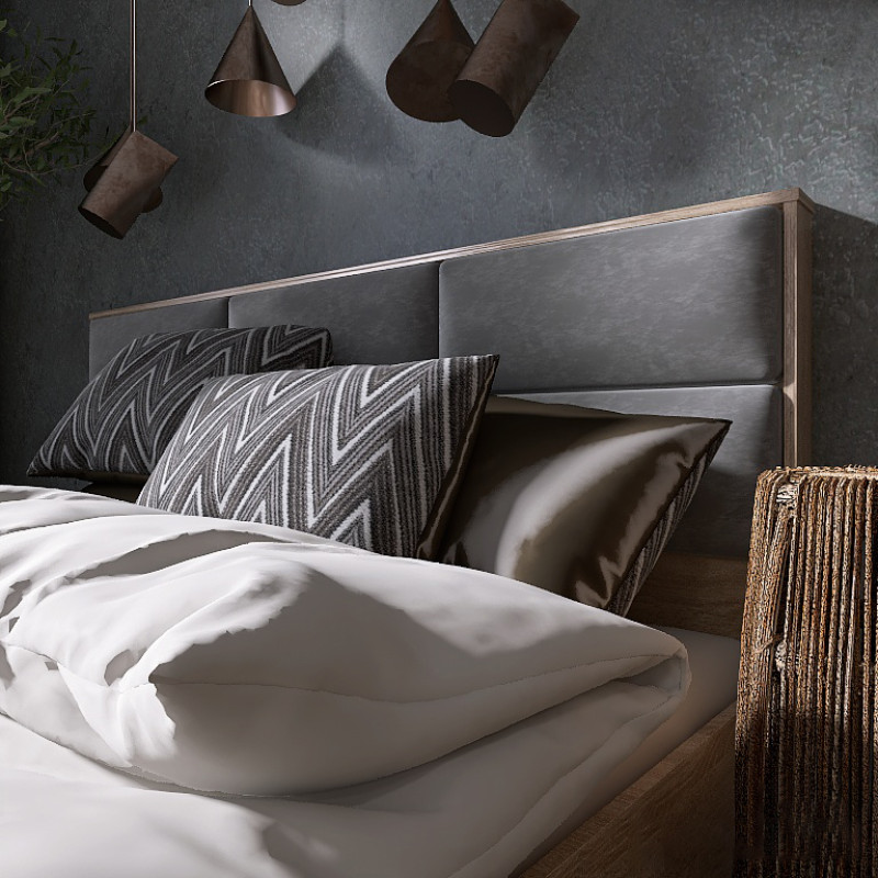 Кровать двуспальная КЛ-1600 Лайт (щит ДСП под матрас) 160х200 см Дуб сонома (9570)