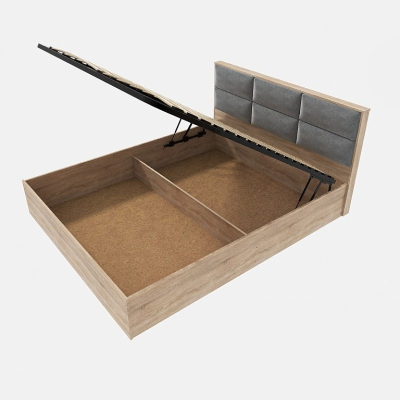 Кровать двуспальная КЛ-1400 Лайт (подъемный механизм) 140х200 см Дуб сонома (9572)