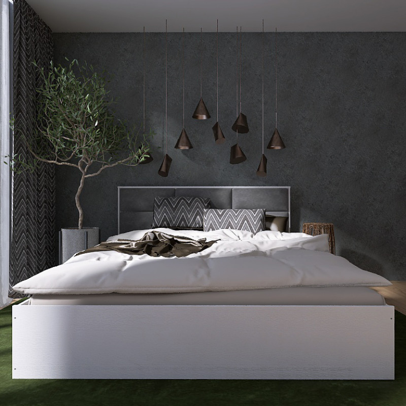 Кровать двуспальная КЛ-1600 Лайт (подъемный механизм) 160х200 см Нимфея Альба (9575)