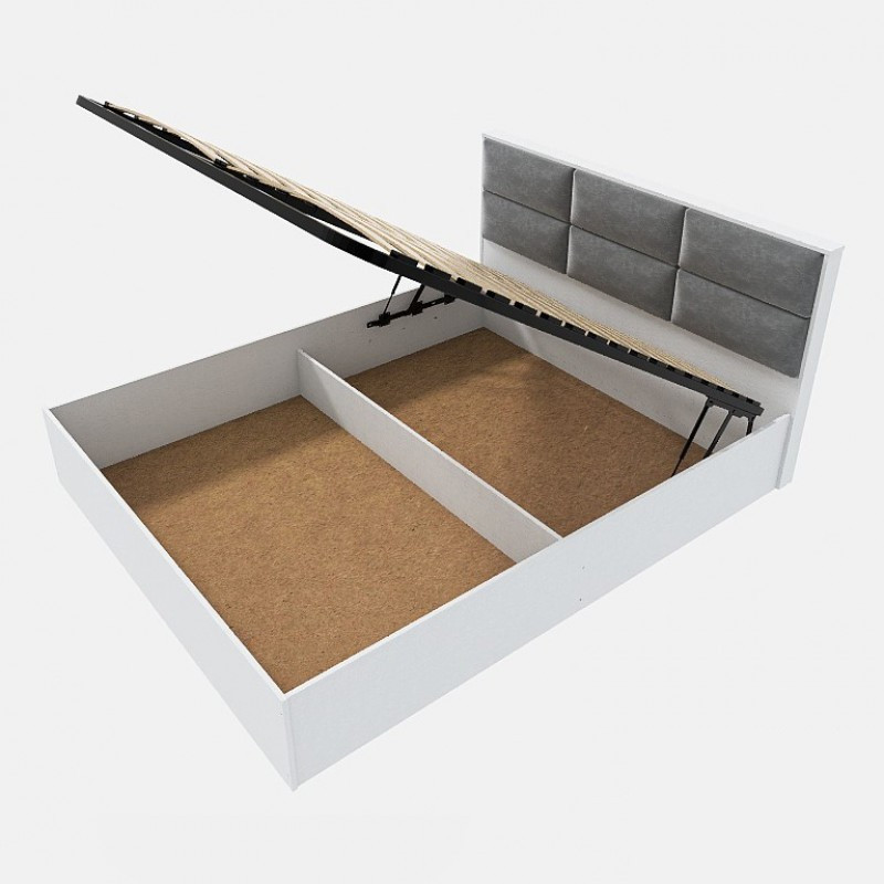 Кровать двуспальная КЛ-1600 Лайт (подъемный механизм) 160х200 см Нимфея Альба (9575)