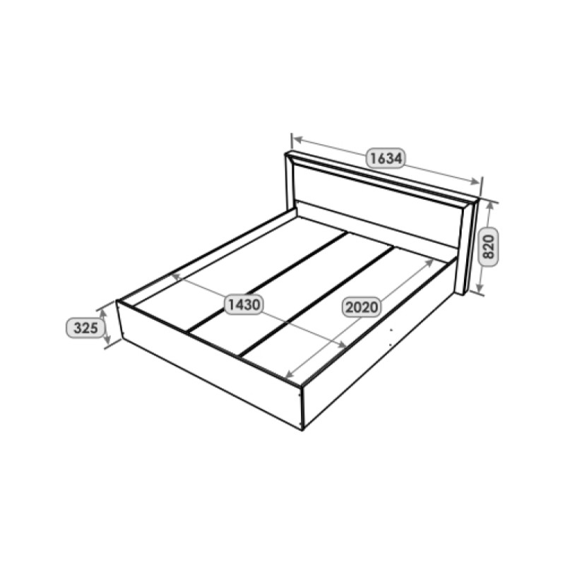 Кровать двуспальная Нордик-1400 (подъемный механизм) 140х200 см Графит + Крафт золотой (13288)