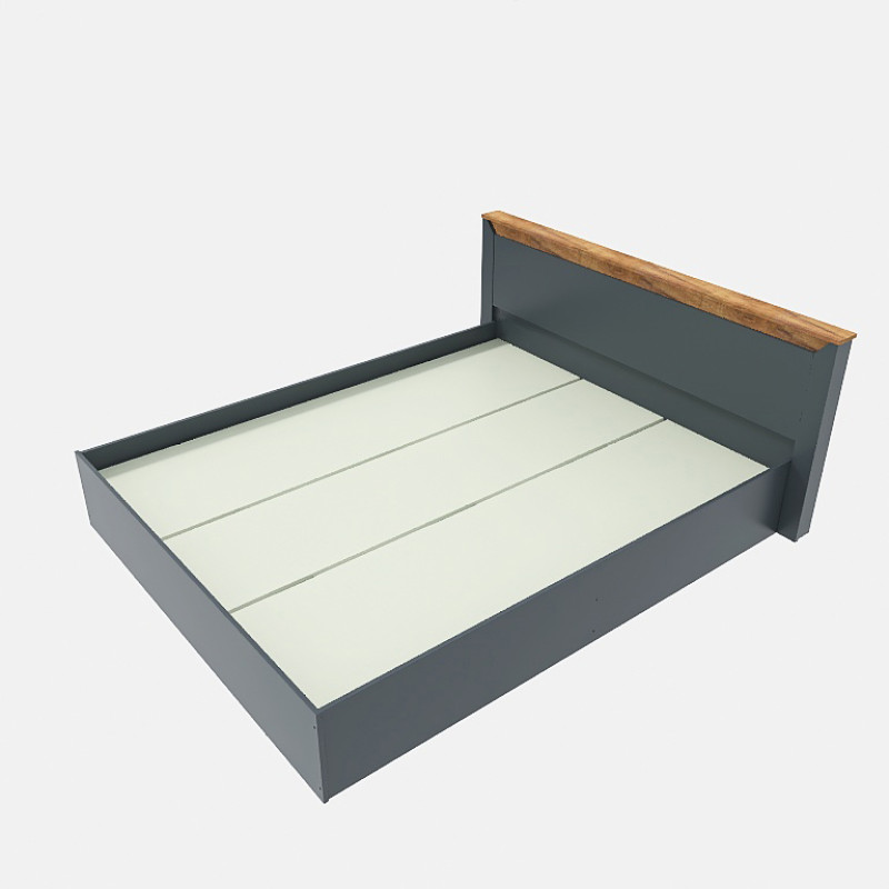 Кровать двуспальная Нордик-1400 (щит ДСП под матрас) 140х200 см Графит + Дуб крафт золотой (13286)