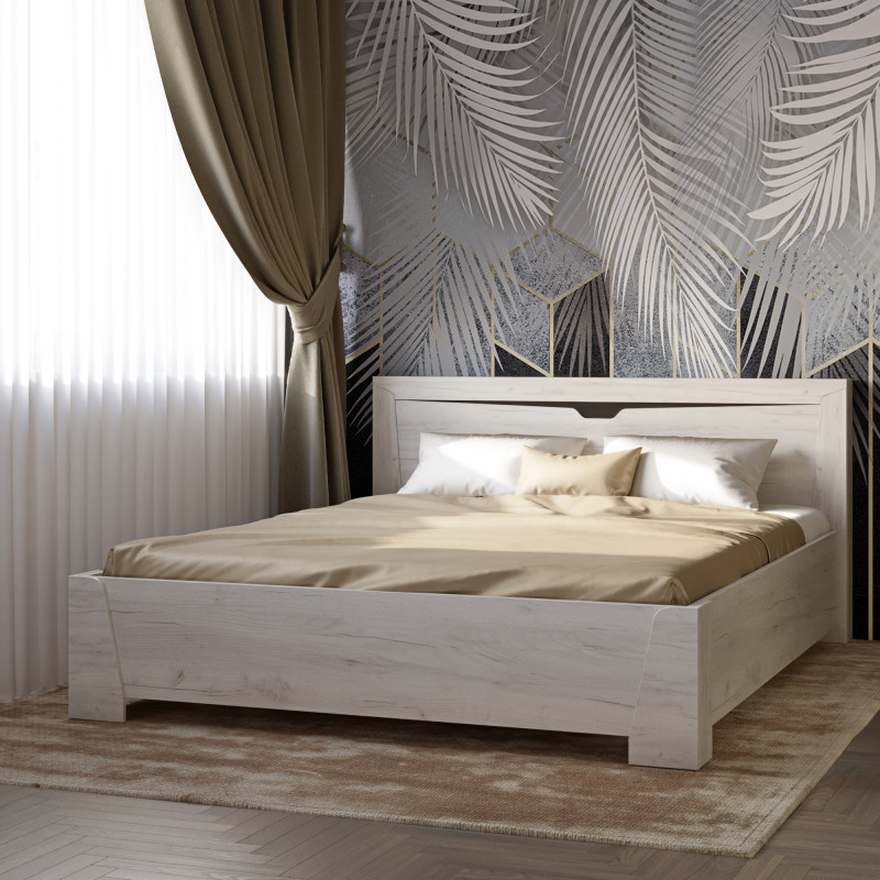 Кровать двуспальная Либерти-1600 160х200 см дуб крафт белый (8394)