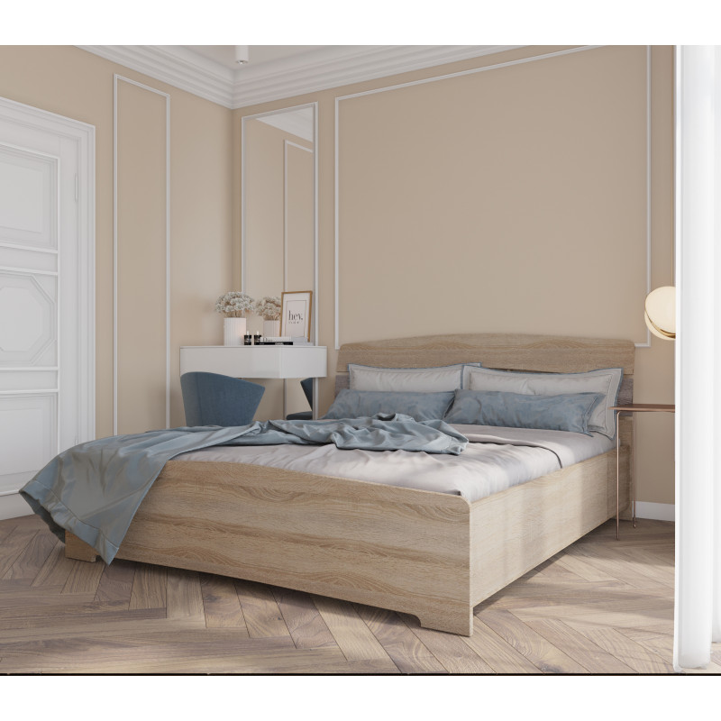 Кровать двуспальная Марго 160х200 см сонома + трюфель (8397)