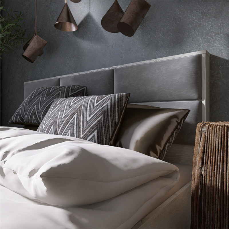 Кровать двуспальная КЛ-1400 Лайт (щит ДСП под матрас) 140х200 см Дуб Крафт белый (31414)