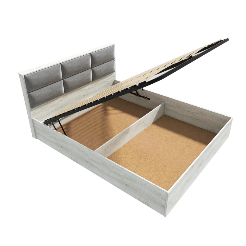 Кровать двуспальная КЛ-1400 Лайт (подъемный механизм) 140х200 см Дуб Крафт белый (31415)