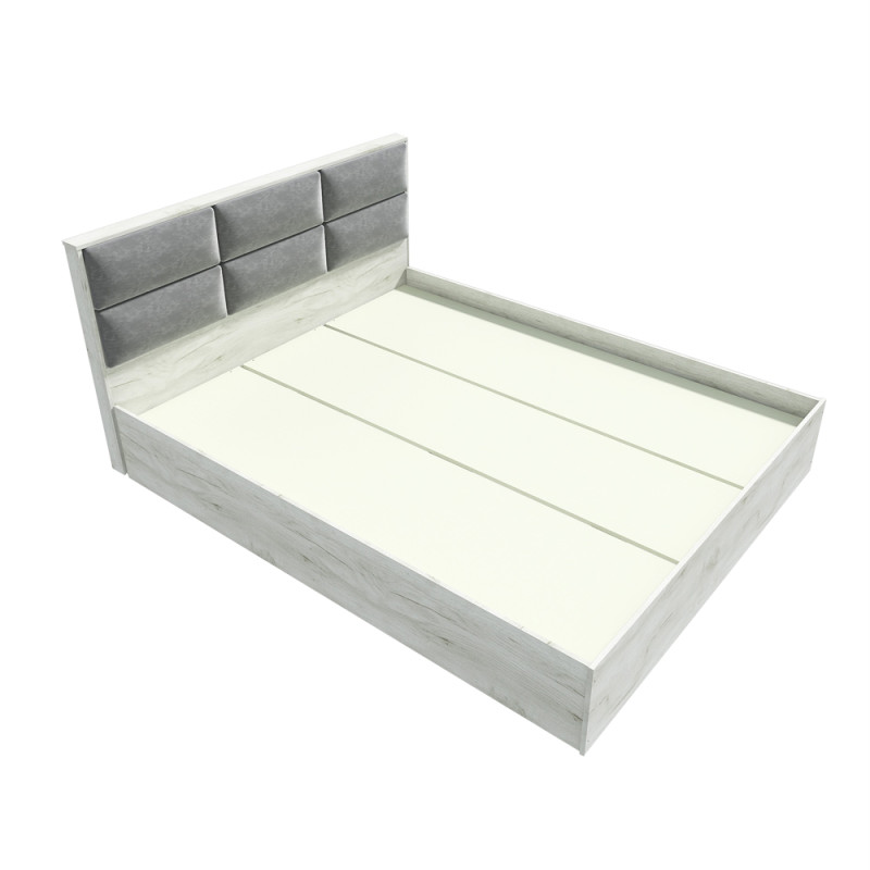 Кровать двуспальная КЛ-1400 Лайт (щит ДСП под матрас) 140х200 см Дуб Крафт белый (31414)