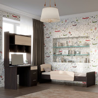 Zestaw mebli do pokoju dziecięcego 10 (modułowy - 2 elementy) wenge + dąb mleczny (8925)