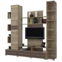 Стенка для гостиной Бриз + Пенал 18 сонома + трюфель (8632)