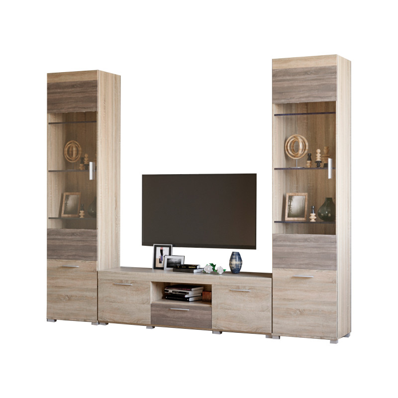 Гостиная Британия Комплект 7 (3 элемента) сонома + трюфель (8890)