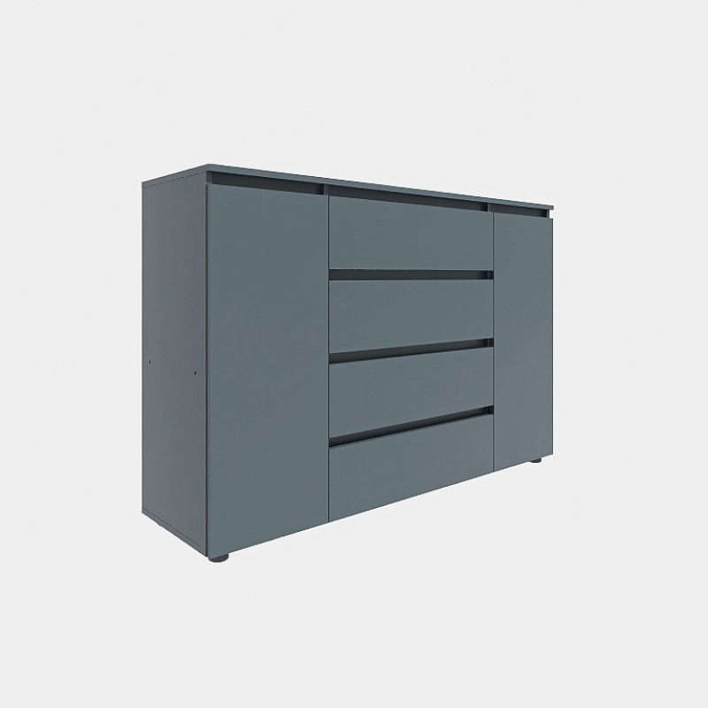 Комод КЛ-4 Лайт 140х38х93 см Графит (9912)