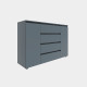Комод КЛ-4 Лайт 140х38х93 см Графит (9912)