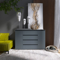 Комод КЛ-4 Лайт 140х38х93 см Графит (9912)