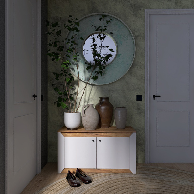 Тумба 2-х дверная закритая Нордик-980 98х38х53 см Белый + Дуб крафт золотой (13259)