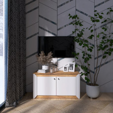 Тумба 2-х дверная закритая Нордик-980 98х38х53 см Белый + Дуб крафт золотой (13259)