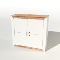 Тумба 4-х дверная закритая Нордик-980 98х38х92 см Белый + Дуб крафт золотой (13261)