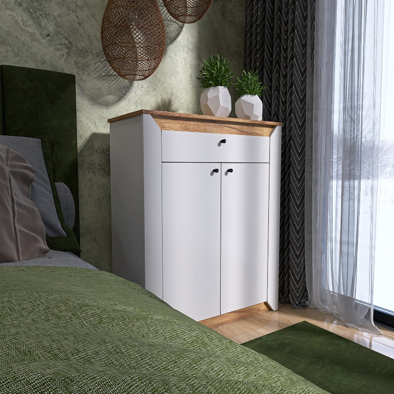 Тумба закритая Нордик-800 80х38х100 см Белый + Дуб крафт золотой (13263)