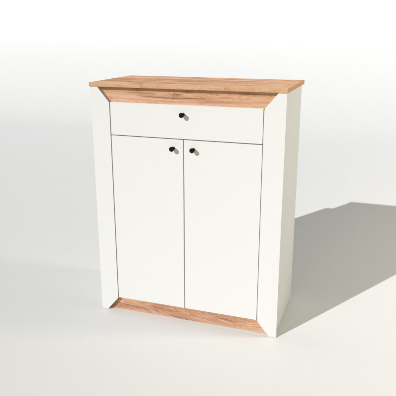 Тумба закритая Нордик-800 80х38х100 см Белый + Дуб крафт золотой (13263)