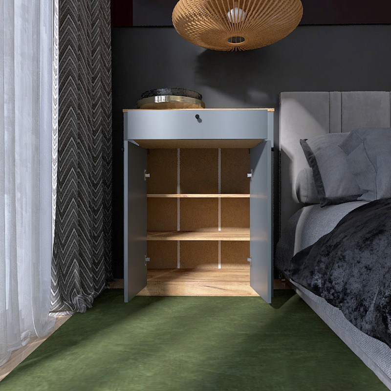 Тумба закритая Нордик-800 80х38х100 см Графит + Дуб крафт золотой (13264)